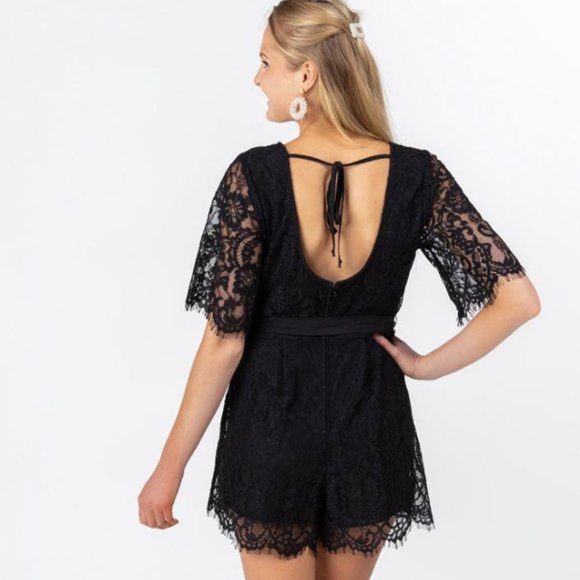 NWT! NAVY Open Back Lace Romper - Picture 3 of 5